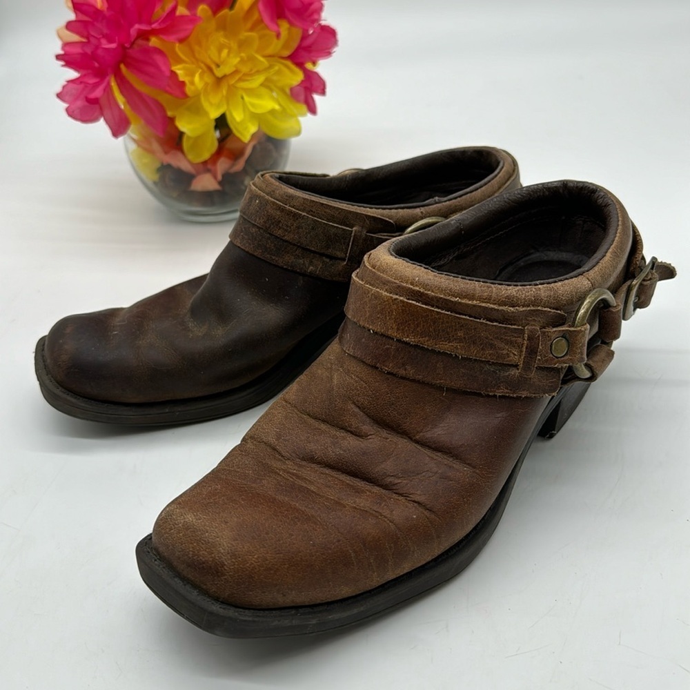 Cabela's Brown Leather Mule Western Shoes Size 9 MCA7007K